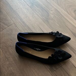 Rothy's Elegant Black Flats with Floral Detail